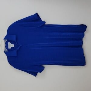 Coconut Row Palm Beach Royal Blue Short Sleeve Women's Polo Shirt L